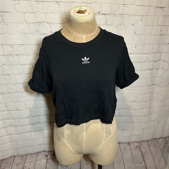 Adidas Adicilor Essentials Women's Black Crop Top - Picture 2 of 7
